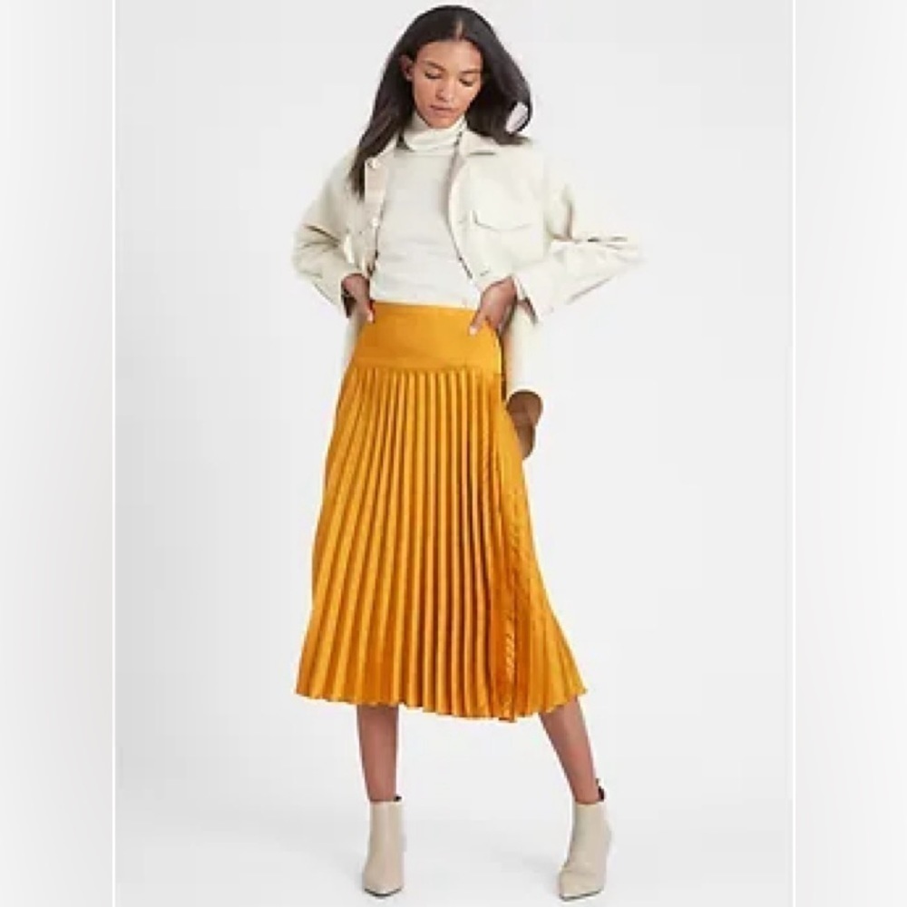 FINAL MARKDOWN NWT! Banana Republic Blue Raven Pleated Midi Skirt - Size 20 🧤 - Picture 4 of 6